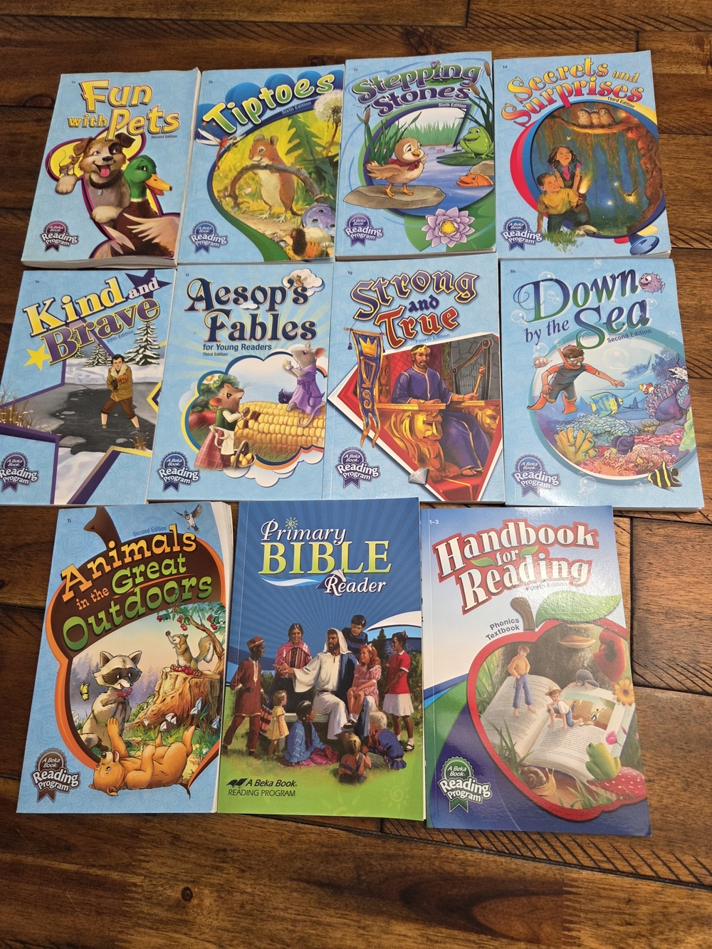 Lot of 11 Abeka 1st Grade Readers 1a-1i Phonics Handbook Reading Primary Bible